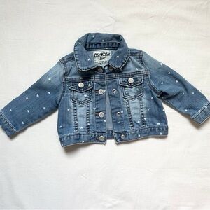 OshKosh B’gosh White Heart Denim Jacket || 12M